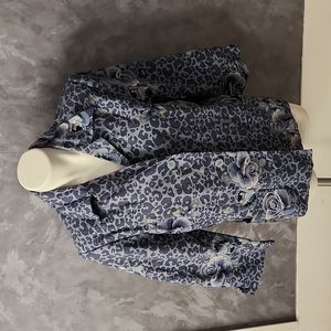 Vintage Spiegel Blue Floral Design Blazer Jacket Sz 16 NEW